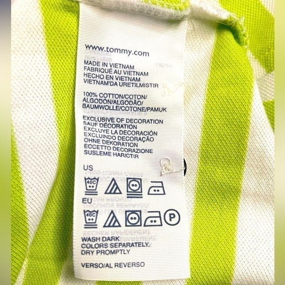 Tommy Hilfiger Men's Green Striped Polo Shirt Classic Fit Size M - Picture 7 of 8